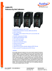 Thumbnail of document Data Sheet - ADT878 Reference Dry Well Calibrator